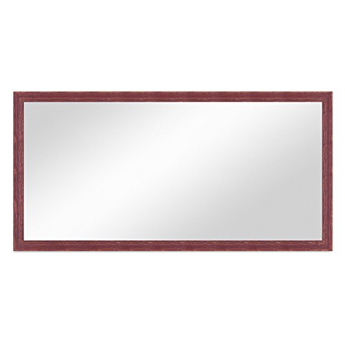 Wand-Spiegel 56×106 cm im Holzrahmen Rot-Braun Shabby-Chic Vintage / Spiegelfläche 50×100 cm - 3