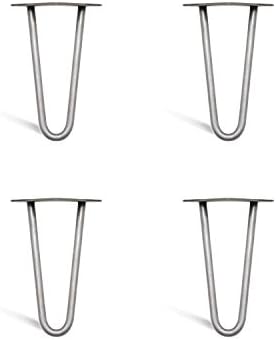 4 x Hairpin Table Legs – From 10cm To 71cm for Coffee Table, Table &amp; Desk, Stool, Cabinet, Bench – Black Matt,, White, Silver, Gold, Yellow, Orange, Blue, Mint Green &amp; Clear Coated, Unfinished Bare Steel, Mid-Century Vintage Industrial Style - Best Hairpin Legs in The UK
