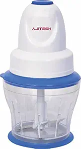 AJITESH Electric Chopper WONDER-200W with 100% Pure Copper Motor| Chop, Mince, Puree, Dice | Twin Blade Technology| 900 ml Capacity| One Touch Operation, 1.30mtr Long Power Cord (Black/Silver) Wonder Chopper