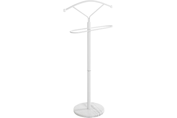 HAKU herrbetjänt marmorvit metall, stum betjänt för sovrummet - mått: B 50 x H 105 x D 32 cm, stil: modern