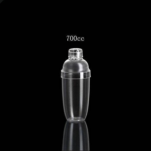 Jecxep Transparente diseño PC Resina clásico té de la Leche y Zumo de Frutas coctelera 700 ML
