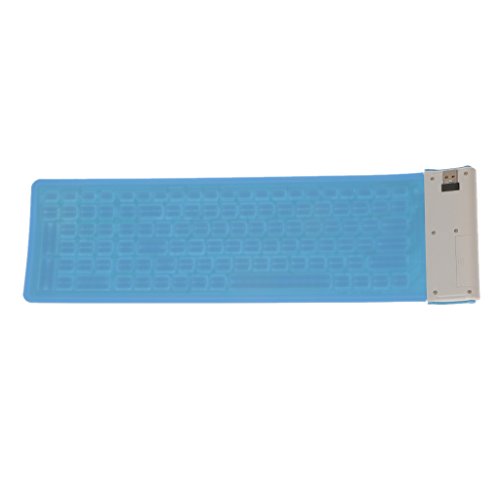 MagiDeal Faltbar USB-Empfänger Silikon Tastatur Wireless Bluetooth Keyboard 2.4Ghz für PC, Laptop & Notebook – Blau - 9