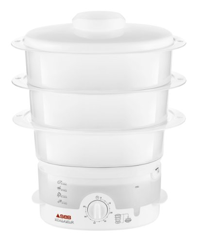 Seb VC151100 Cuiseur Vapeur - Ultra Compact - 3 Bols - Blanc