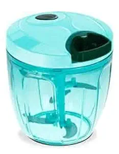 MADHURAM Traders Handy Plastic Chopper with Pull Cord Technology and 5 Stainless Steel Blades Eco Friendly Design Vegetable & Fruit Chopper (Large Size)