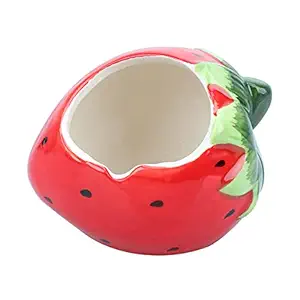 TEHAUX Hamster Hideout Ceramic Adorable Strawberry Shape Hamster House Chinchilla Mini Hut Small Animal Critter Bath Cave Nesting Cage Accessories