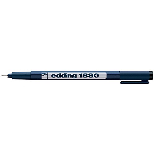edding1880 DRAWLINER PIGMENT LINER FINELINER DRAWING PEN - 0.8mm BLACK INK [Box of 10]