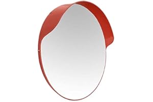Espejo Convexo de Salida de Parking - Fácil Instalación - Para Aumentar la Visibilidad - Incluye Anclajes Universales - Distancia de Visibilidad de 10 m - Color Naranja - 100 cm de Diámetro - Dicoal