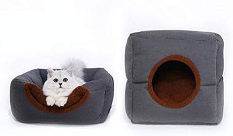Pet Bed, Cat Bed and Cave, Small Dog Bed, 2-in-1 Foldable, Soft, Warm, Washable Pet Bed