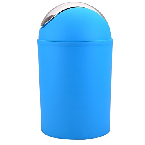 6tlg Badset Badezimmer Zubehör Bad Accessoire Set Badgarnitur Klobürste Seifenspender Zahnputzbecher Seifenschale Schwingdeckeleimer Blau - 2