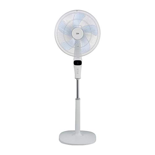 BEKO - EFS7000WI - Ventilateur sur Pied Ultra Silencieux - Moteur ProSmart Inverter 30 Watts - 12 Niveaux de Vitesse - Télécomma