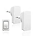 Produktbild Türklingel, iAmotus Wireless Türklingel Tragbarer Stecker Wasserdichter Funk Bell für Garten Villa Ältestenra Kit 2 Empfänger 1 Sender mit 300m Reichweite, 4 Stufen Lautstärke und LED Dispaly Weiß