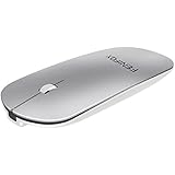 FENIFOX Bluetooth Mouse, Wireless Mini Ultra-thin Portable Travel Mobile Optional Mice Cordless with Rechargeable Battery for Mac,Computer,Macbook,Laptop,Android Tablet (Silver and White)