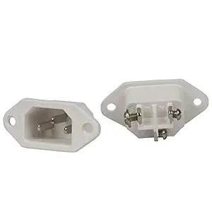 NEXT GEEK C14 Rice Cooker Power Socket AC 250V 10A Heavy duty copper pin White 2 Pack