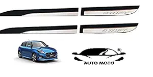 AutoMoto Side Door Cladding Beading with Chrome for Maruti Suzuki Swift 2018 Onwards Set of 4 Pcs