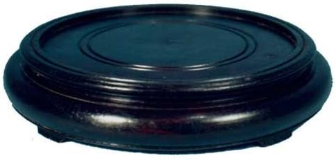 Reorient Solid Round Black Wood Stand 7"D Base For Vases Bowls And Art