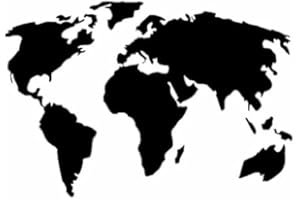 JAPANSAI Pegatina Mapamundi Camper van Furgoneta 4x4 | Color Negro Mapa del Mundo para Coche Moto | Medidas: 18 cm x 12 cm | Decoración Camper Furgoneta Van Coche Moto Motocicleta Caravana