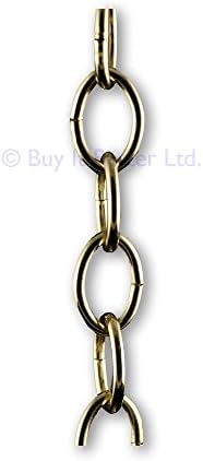 Brass Open Link Chain For Chandelier and Lighting Medium Oval 22mm x 15mm 2 Metre Pack