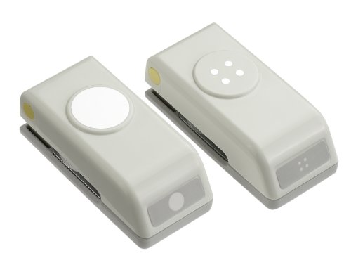 EK Tools Troqueles Mini Botón y Agujeros, Plástico y Metal, Gris, 4.54x10.89x19.78 cm