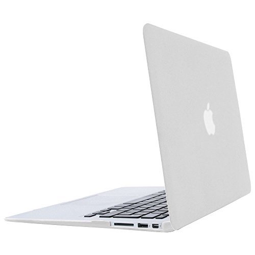i-Buy Matte Gummierte Harte Schutzhülle Hülle für Apple Macbook Air 13.3 Zoll + Schutzfolie + Silikon Tastaturschutz + Anti-Staub-Stecker – Klar - 4