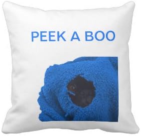 GraebnerSaleStore 18X 18inch Pastoral Style Cotton Linen Decorative Throw Pillow Cover Cushion Case blue peek a boo pillow H:586