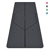 Liforme Le Tapis de Yoga Le Tapis de Yoga Écologique et Antidérapant avec Un Système d'Alignement Unique et Original - Tapis De Yoga Biodegradable - Gris