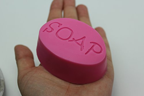 Unitedcovers ovale rosa Seifenform mit der Aufschrift "SOAP" für größere Seifen mit perfekter Abschrift - Silikonform SOAP - Versand aus Deutschland