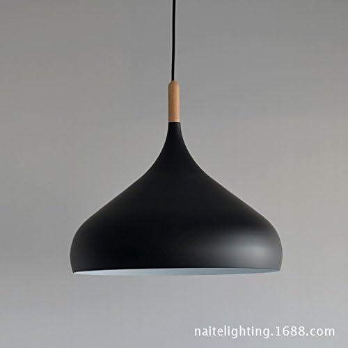 GZEDG Creative home Nordic minimalist style restaurant and bar lighting living room bedroom study funnel aluminum ceiling lamp 420mm ,Black