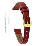 Lederband 10mm Lederarmband mit Edelstahl-Schnalle für Frauen Uhr