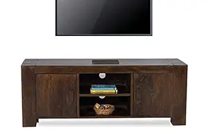 Saraf Furniture Solid Wood Romeo TV Unit for Living Room |Dark Brown