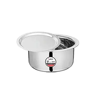 Camro Platinum Triply Stainless Steel Tope 1.8 LTR 21 cm (Induction Friendly with Lid)