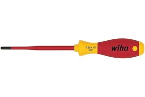Wiha Schraubendreher SoftFinish® electric slimFix TORX® (36536) T10 x 100 mm für tiefliegende Schrauben, ergonomischer Griff für kraftvolles Drehen, Allrounder für Elektriker, VDE-geprüft, stückgeprüft