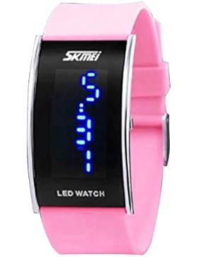 niedliche rosae Gummiband Art und Weise geführte Mode Sport digitale Uhr für Junge Mädchen UhrWatch