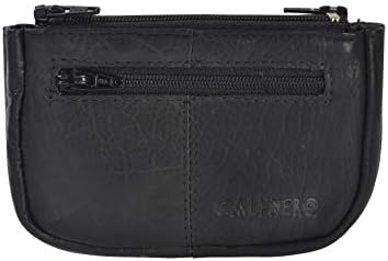 CALFNERO Genuine Leather Black Key Case Coin Purse