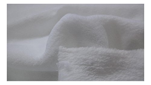 Fabrics-City Weiß Kuschelweicher Wellness-Fleece Stoff Antipilling Stoffe Meterware, 3338