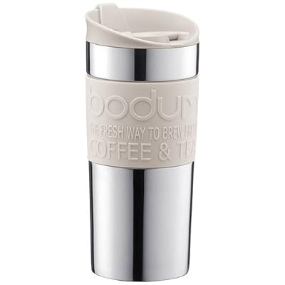 Bodum - 11068-913 - Travel Mug - Mug de Voyage isotherme - Double Paroi Inox - 0.35 L - Blanc
