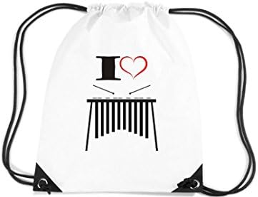 T-Shirt Stown Premium Gymsac Music I Love Xylophone, White