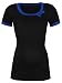 Happy Mama. Women's Maternity Nursing Double Layer T-shirt Contrast Detail. 996p (Black & Royal Blue, UK 8/10, M)
