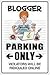 Produktbild EstherMi19 Metallschild, Motiv: Blogger Parking Only, Vintage-Stil, für Bar, Café, Schlafzimmer, Wanddekoration, 20,3 x 30,5 cm