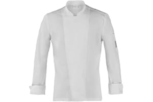 GIBLOR'S - Giacca Augustin Uomo per Chef, Cuoco, in Cotone Elasticizzato, Collo Coreano, Disponibile in Diversi Colori e Dimensioni