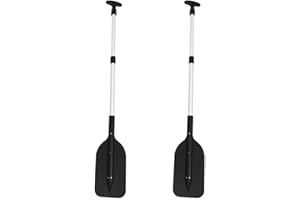 Jorzer Boat Oars Telescopic Paddle Portable Adjustable Length Canoe Type T Retractable Boat Oars with Anti-slip Grips for Kayak Canoe Inflatable Boat Dinghy 2pcs