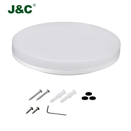 Preisvergleich Produktbild J&C 18W LED Deckenleuchte IP44 1550LM Warmweiß LED Deckenleuchte Energiesparendes Licht Wannenleuchte Deckenlampe Spotlicht Warmweiß 3000K mit CE & RoHs Runde LED Deckenleuchte - Typ- E