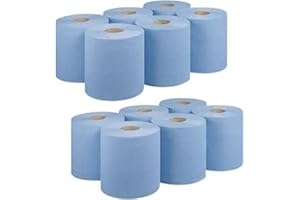 JPN Aspect 12 Blue Rolls Strong and Absorbent Cleaning Paper Towels Ideal for Kitchens, Bathrooms, and Industrial