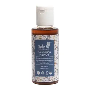 Rustic Art Organic Nourishing Hair Oil with Onion, Castor, Brahmi | Coldpessed Oils,100 Ml