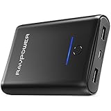 Externer Akku RAVPower 10000mAh Powerbank  mit iSmart 2.0 3,4A Output 2 Port für iPhone 8 / iPhone 8 Plus / iPhone X, iPad, Galaxy S8 / S8 Plus weitere Smartphone, Tablet, Schwarz