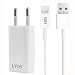 Produktbild LYOS [Ladeset 2 Meter für iPhone [USB Lightning Ladekabel und Netzteil] Ladegerät passend für iPhone X, Xs, Xr, 8, 8 Plus, 7, 7 Plus, 6, 6s, 6, SE, 5, 5s, iPod, iPad 4, Pro,Mini, 2 in weiß