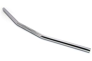 ALCHEMY PARTS Motorcycle Handlebars - 22mm 7/8 inch Drag Bar for Bobber, Streetfighter, Custom Cruiser, Flat Tracker, and Chopper Bikes | Deep Chrome Finish | Universal Fit