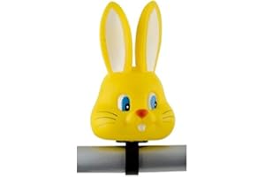 P4B Bocina para bicicletas infantiles - Conejo amarillo | Divertido diseño bocina con abrazadera para fijación al manillar | Timbre de bicicleta para niños