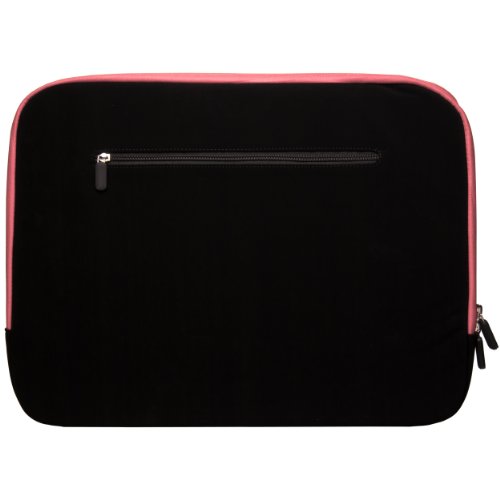 SumacLife schwarz MIcrofiber Microfaser-Hülle Shock Resistant Stoßfest Pouch Notebooktasche 39,6 cm (15,6 Zoll) Notebook für Acer Aspire Style Sony Vaio Asus Fujitsu Lifebook Samsung Serie Toshiba Satellite Apple Macbook Pro HP (schwarz-Rosa) - 2