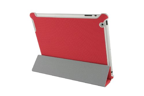 Eloja Premium Kunstleder iPad 4 / iPad 3 / iPad 2 Tasche Hülle Case, Rot, mit Smart Cover Funktion und Display Schutzfolie