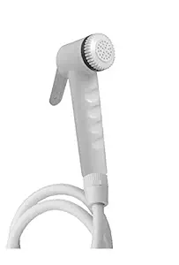 NEW WARE Recto Health Faucet Set with 1 Meter Hose Pipe and Wall Mount Hook for Bathroom/Toilet (Ivory)